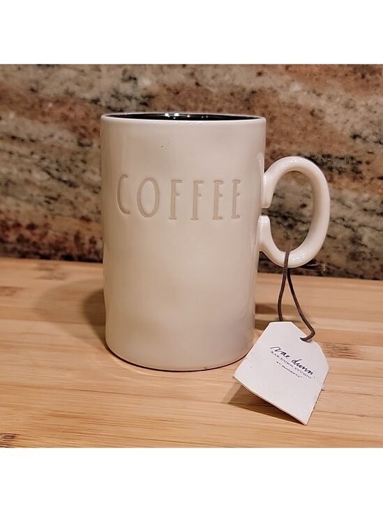 Rae Dunn Other - Rae Dunn COFFEE Studio Collection Mug Cup 15 oz Beige And Blue Inside NEW